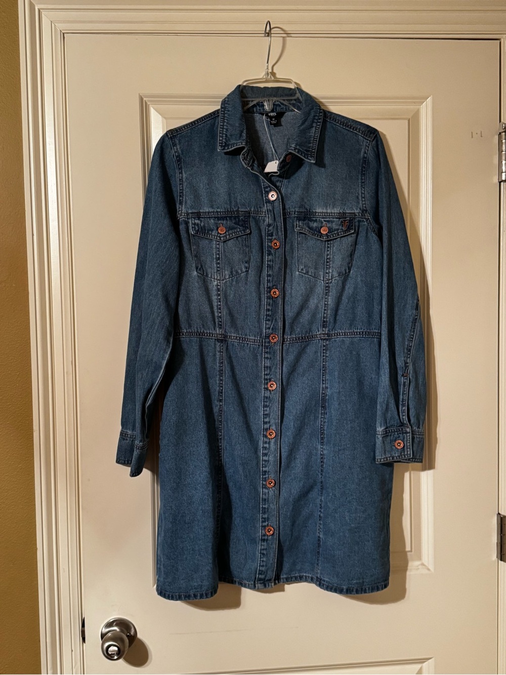 Frye Medium Blue Denim Shirt Dress